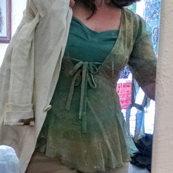 Vintage Diane von Furstenberg 2-piece silk chiffon top - Picture 3 of 6